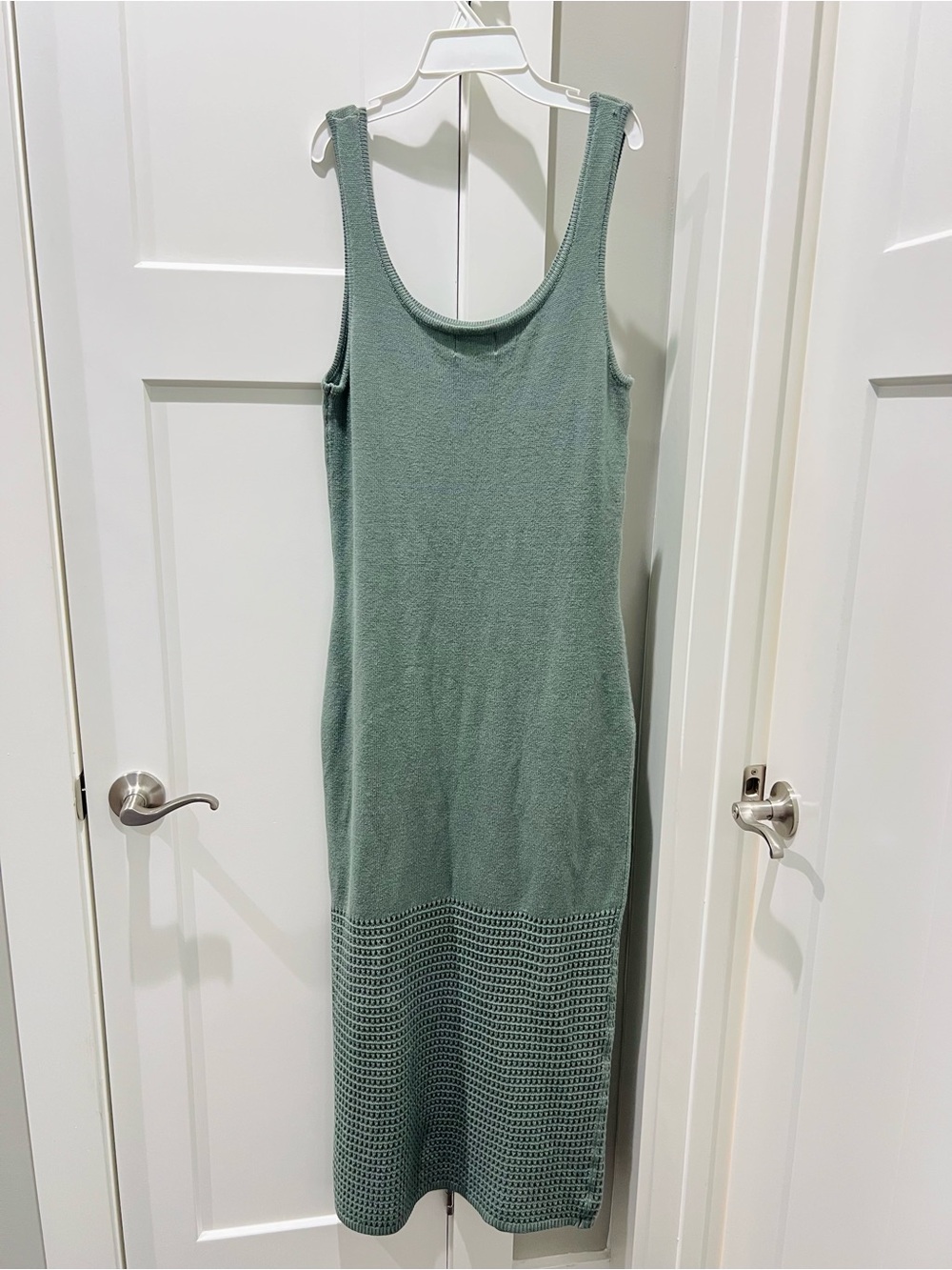 NWOT Universal Thread Sage Green Knit Tank Midi Dress Side Slit - Picture 4 of 6